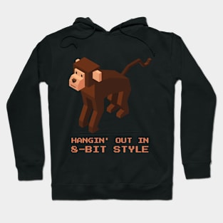 Monkey Pixel Play - Hangin' Out in 8-Bit Style Hoodie